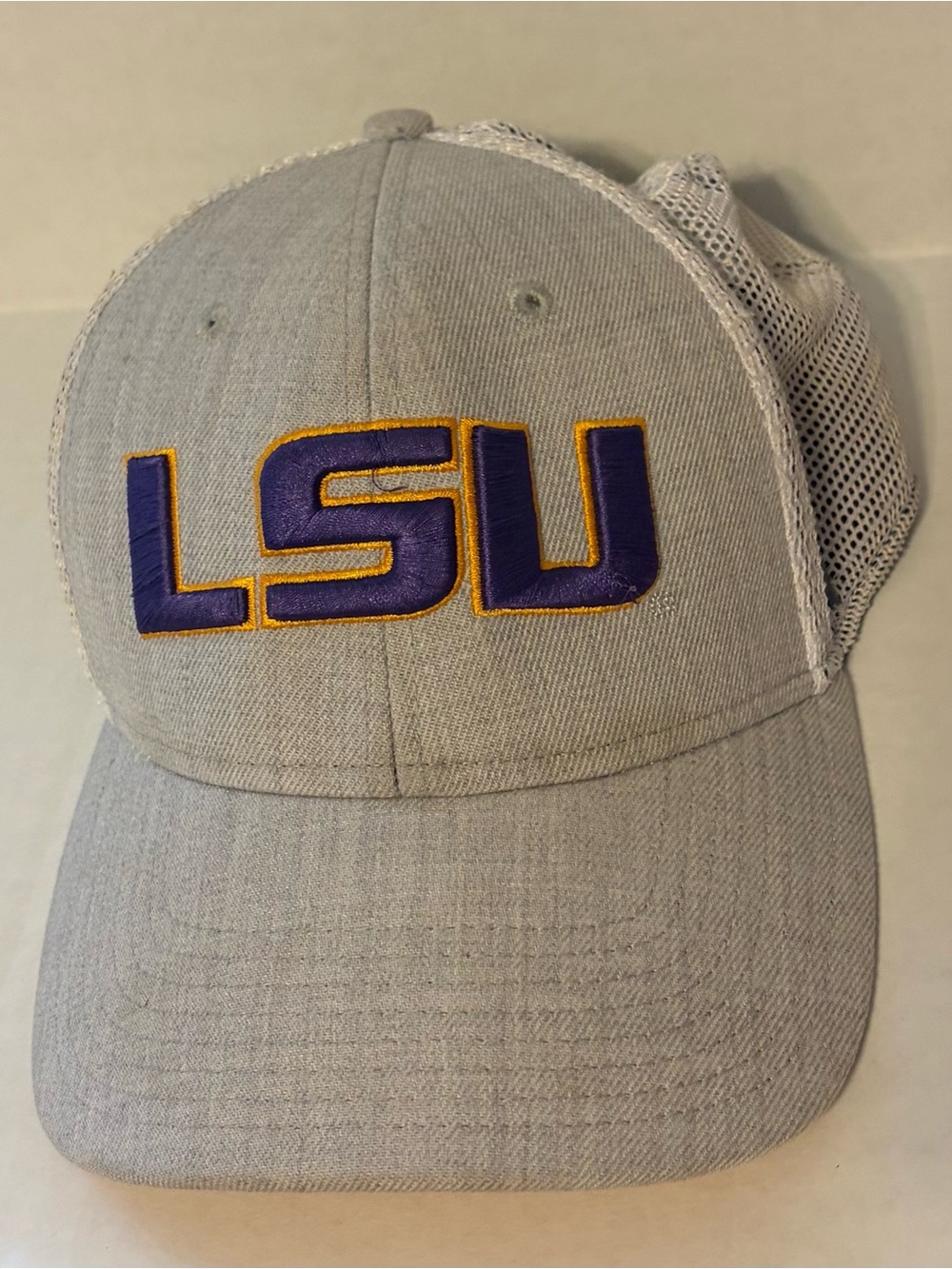 LSU Grey Mesh-Back Trucker Hat